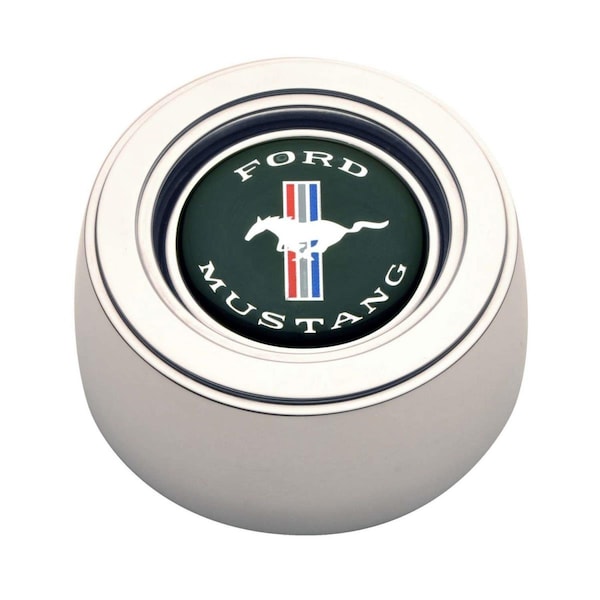 Green Arrow Equipment 11-1525 GT3 Hi-Rise Mustang Color Horn Button Polished Emblem GR3610413 - main